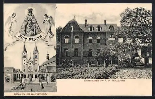 AK Werl, Gnadenbild und Wallfahrtskirche, Exerzitienhaus der P.P. Franziskaner