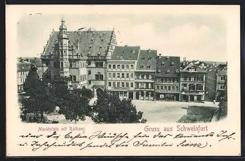 AK Schweinfurt, Marktplatz mit Rathaus