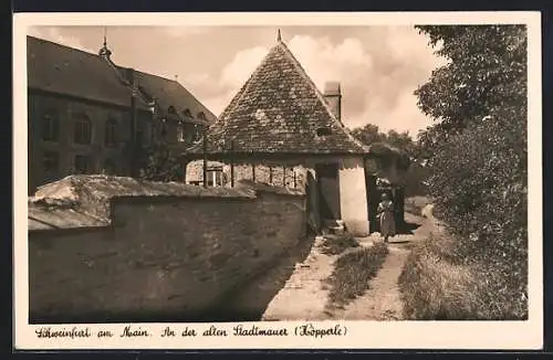 AK Schweinfurt / Main, an der alten Stadtmauer, Höpperle