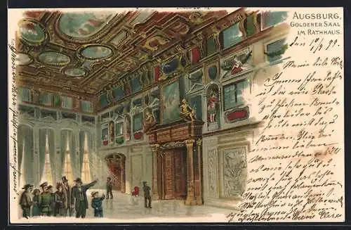 Lithographie Augsburg, Goldener Saal im Rathaus