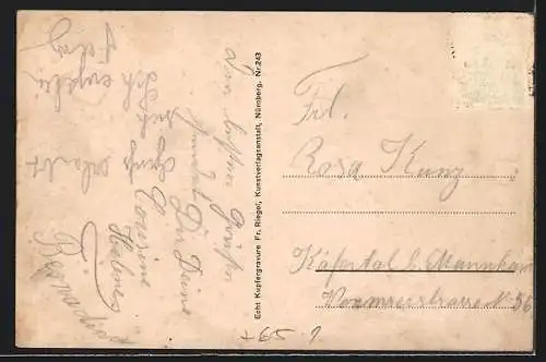 AK Würzburg, Blick zum Hauptbahnhof