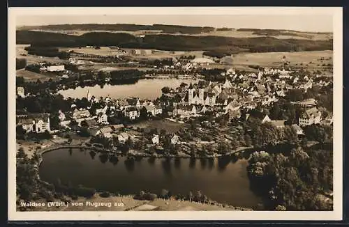 AK Bad Waldsee, Totalaufnahme vom Flugzeug aus