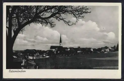 AK Ostermünchen, Ortsansicht aus der Ferne