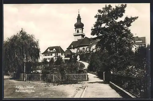 AK Aalen in Württ., Blick zur Salvator-Kirche