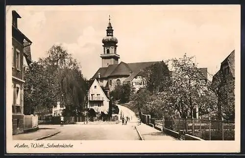 AK Aalen i. Württ., Blick zur Salvatorkirche