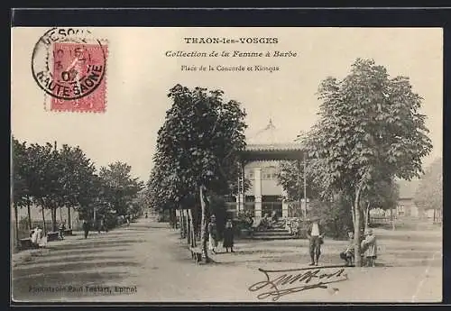 AK Thaon-les-Vosges, Place de la Concorde et Kiosque