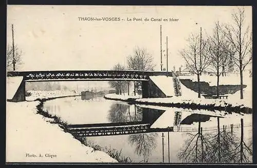 AK Thaon-les-Vosges, Le Pont du Canal en hiver