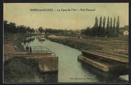 AK Thaon-les-Vosges, Le Canal de l`Est-Pont Tournant