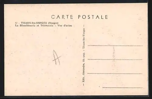 AK Thaon-les-Vosges, La Blanchisserie et Teinturerie-Vue d`avion