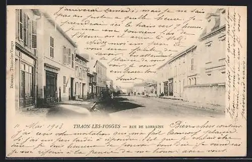 AK Thaon-les-Vosges, Rue de Lorraine