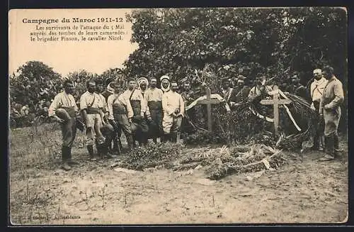 AK Marokko, Campagne du Maroc 1911-12, Les survivants de l`attaque du 5 Mai, le brigadier Pinson, le cavalier Nicol