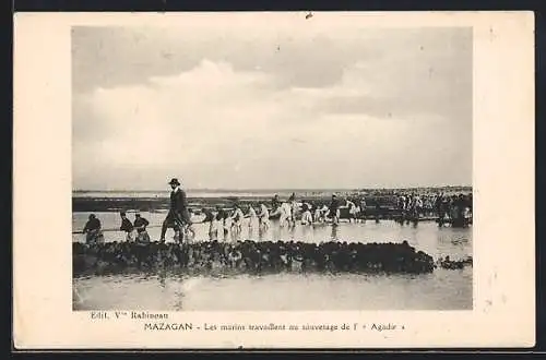 AK Mazagan, Les marins travaillent au sauvetage de l`Agadir