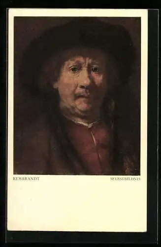 AK Rembrandt, Selbstbildnis des Malers