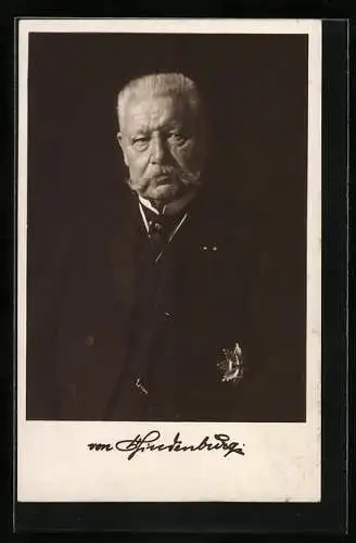 AK Porträt Paul von Hindenburg in Zivil