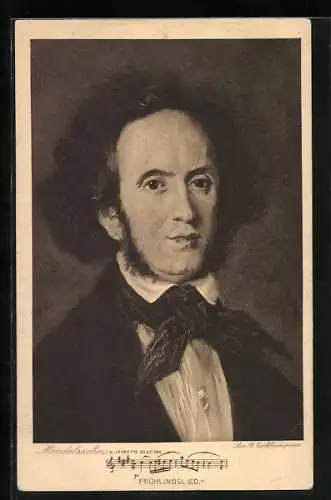 AK Portrait Felix Mendelssohn-Bartholdy, 1809-1847