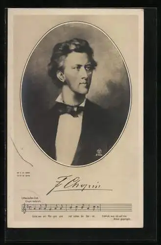 AK F. Chopin, Portrait und Noten