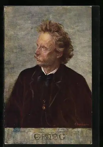 Künstler-AK Portrait des Musiker's & Komponisten Edvard Hagerup Grieg