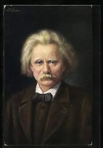 AK Portrait vom Komponist Edvard Grieg