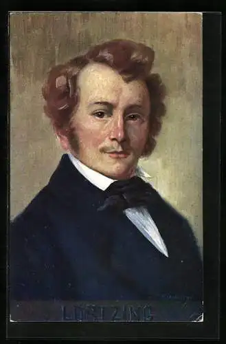 Künstler-AK Portrait Gustav Albert Lortzing, deutscher Komponist