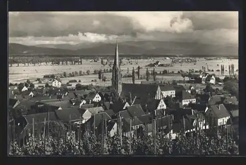 AK Eichstetten, Ortsansicht mit Kirche von Weinberg aus