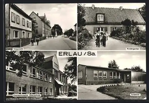 AK Erlau i. Sa., Kindergarten, Arztpraxis, Polytechnische Oberschule