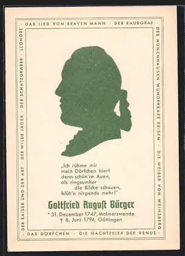 AK Scherenschnitt von Gottfried August Bürger