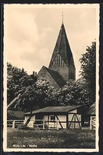 AK Klütz i. M., Partie mit Kirche