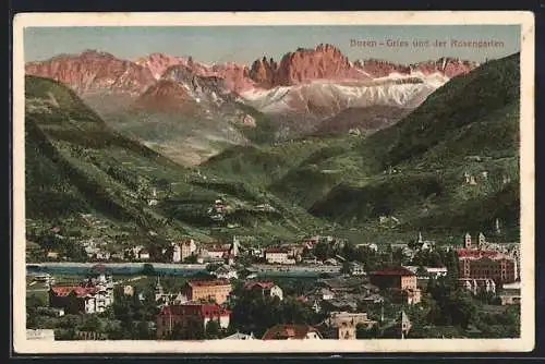 AK Bozen-Gries, Panorama mit dem Rosengarten