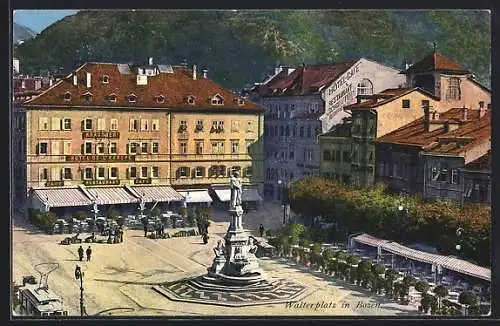 AK Bozen, Walterplatz, Hotel de l`Europe