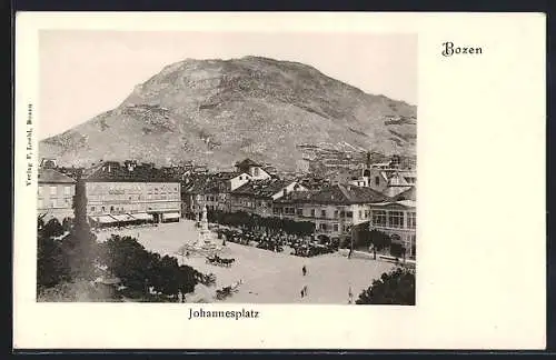 AK Bozen, Johannesplatz aus der Vogelschau