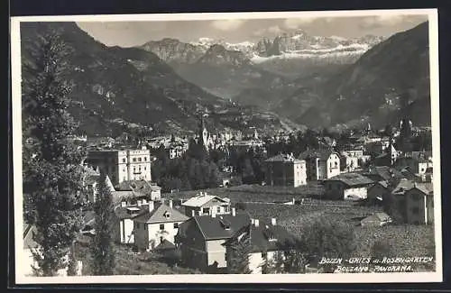 AK Bozen-Gries, Panorama mit Rosengarten