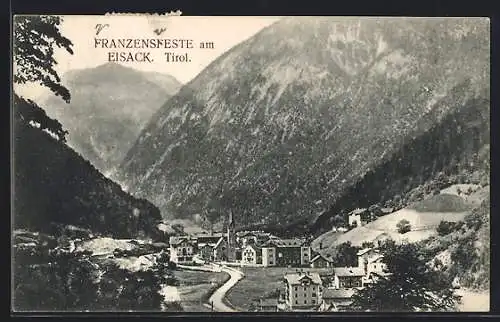 AK Franzensfeste am Eisack, Panorama vom Berg aus gesehen