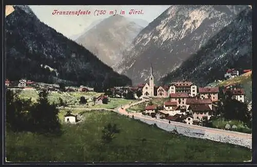 AK Franzensfeste /Tirol, Totale mit Kirche