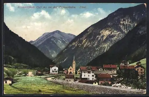 AK Franzensfeste, Ortsansicht an der Brennerbahn