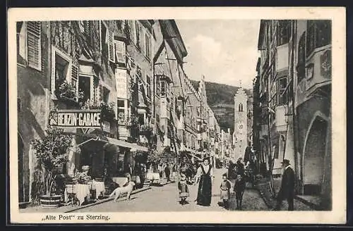 AK Sterzing, Benzin-Garage, Gasthaus Alte Post