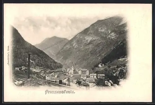 AK Franzensfeste, Teilansicht mit Kirche