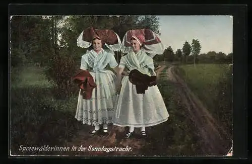 AK Spreewälderinnen in der Sonntagstracht