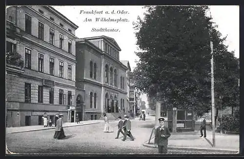 AK Frankfurt a. O., das Stadttheater am Wilhelmsplatz