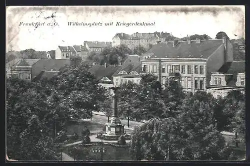 AK Frankfurt a. O., Wilhelmsplatz mit Kriegerdenkmal