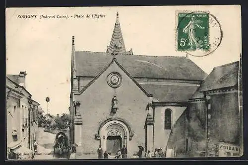 AK Sorigny /I.-et-L., Place de l`Église