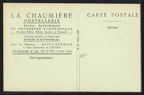 AK Saint-Avertin /I.-et-L., la Chaumière, Hostellerie, les Caves dans le Rocher en face de l`Établissement