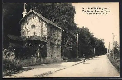 AK St-Avertin /I.-et-L., Montjoyeux, Route de Tours