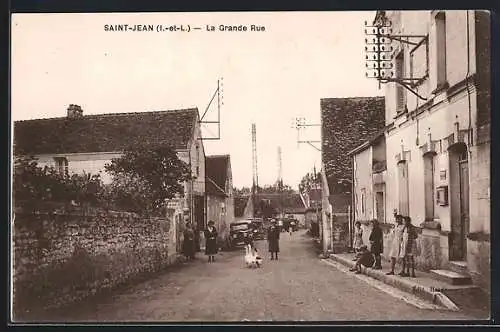 AK Saint-Jean /I.-et-L., La Grande Rue