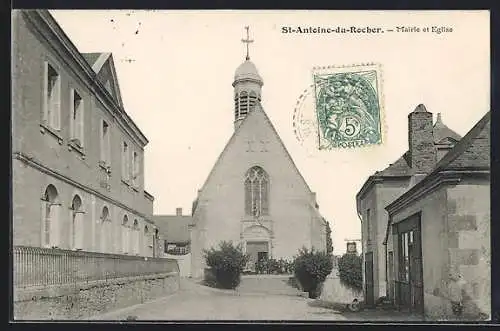 AK St-Antoine-du-Rocher, Mairie et Eglise