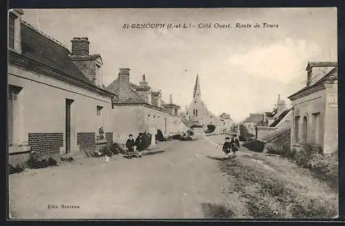 AK St-Genouph /I.-et-L., Coté Ouest, Route de Tours