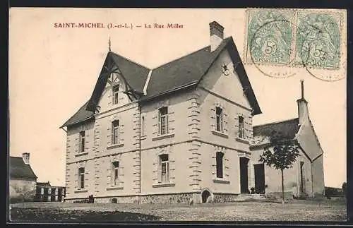 AK Saint-Michel /I.-et-L., la Rue Millet