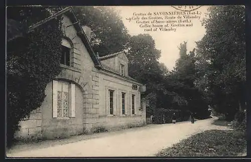 AK Savonnières /I.-et-L., Grottes, Café des Grottes