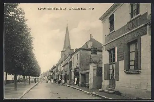 AK Savonnières /I.-et-L., la Grande Rue