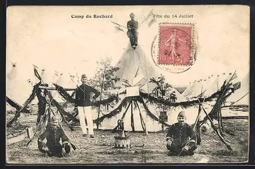 AK Camp du Ruchard /I.-et-L., Fete du 14 Juillet