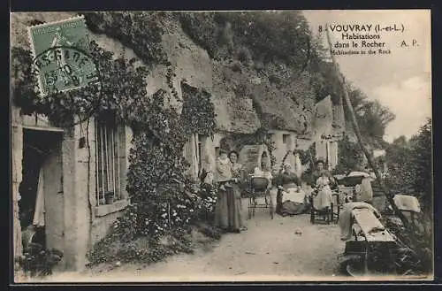 AK Vouvray, Habitations dans le Rocher, Felswohnungen